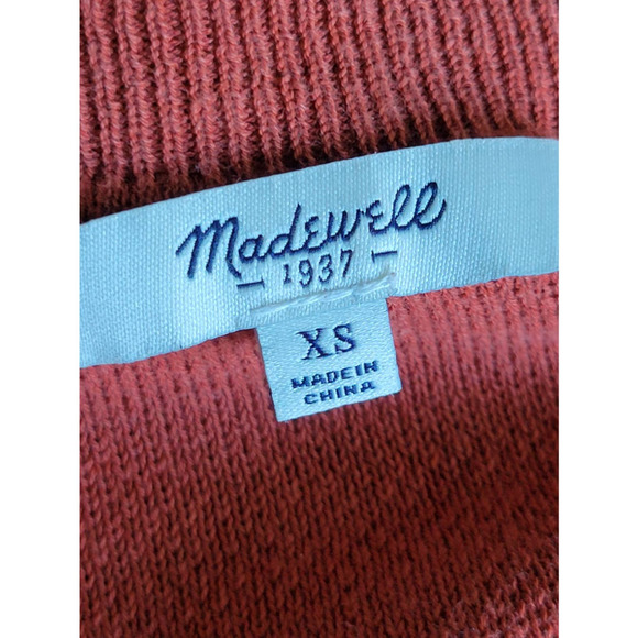 Madewell Burnt Orange Striped Hem Lightweight Knit Sweater Top XS - Picture 7 of 7